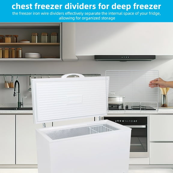 HAMPPLIES White Fridge Divider for Freezer and Refrigerator Organization, Household Iron Partition