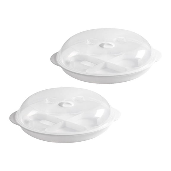 HAMPPLIES Microwave Compatible Egg Cooker 2Pcs Family Cooking 10.4X10.4X2.6in