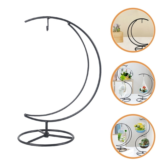 HAMPPLIES Modern Black Pendulum Ornament Display Stand, Indoor and Outdoor Decorative Holder