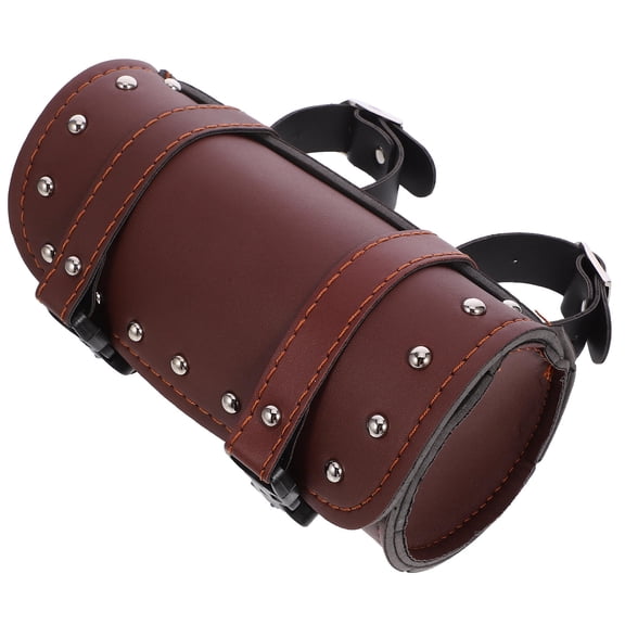 HAMPPLIES Motorcycle Fork Bag Brown Compact Tool Organizer for Motorcycle and Electric Bikes