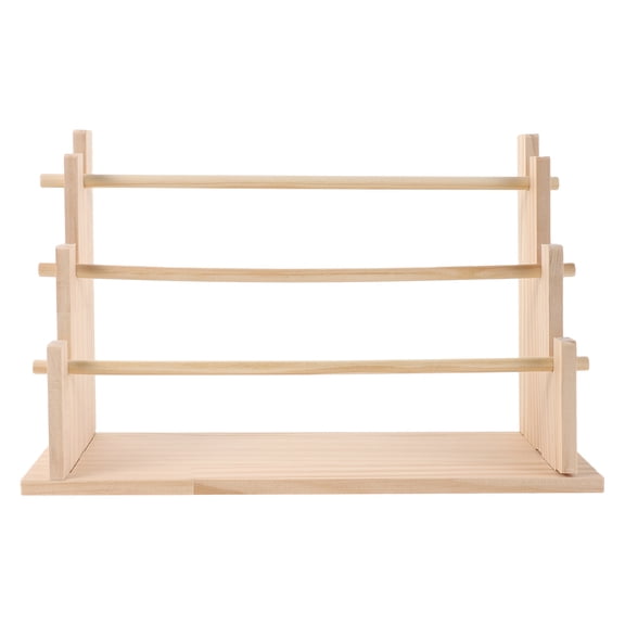 HAMPPLIES Multi Layer Ribbon Organizer Stand Made of Natural Wood for Craft and Shop Storage
