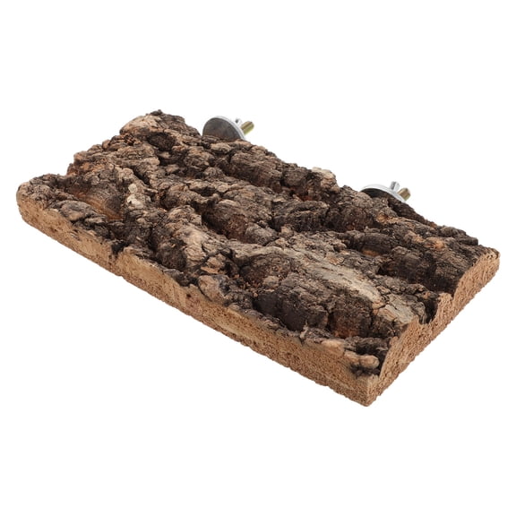 HAMPPLIES Natural Bark Wood Bird Perch Stand Large Indoor Platform for Parrots Cockatiels and Parakeets