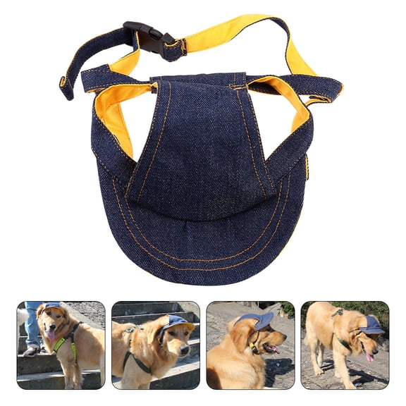 HAMPPLIES Navy Cat Baseball Cap with Adjustable Strap and Breathable Ear Holes Comfortable for Pets
