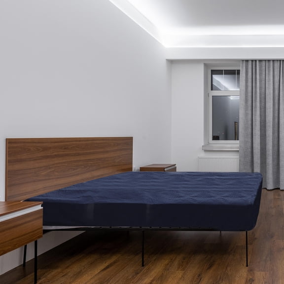 HAMPPLIES Fitted Sheet Navy Cotton 1Set Waterproof for Adult