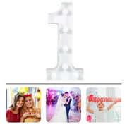 HAMPPLIES Number Led Light Up 1Pack LED Marquee Number Light Sign White PVC For New Year Celebration 8.1X3.7X1.6In