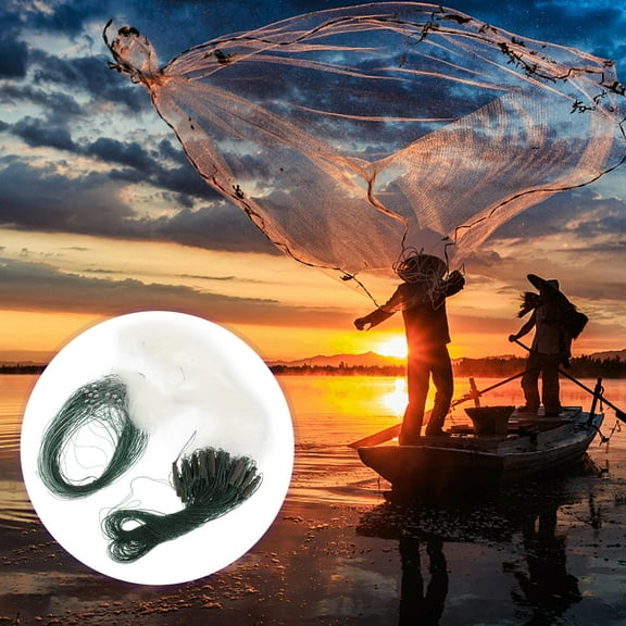 HAMPPLIES Nylon Fishing Net with Float Strong Transparent Net for Fishing Outdoor Use Assorted Color