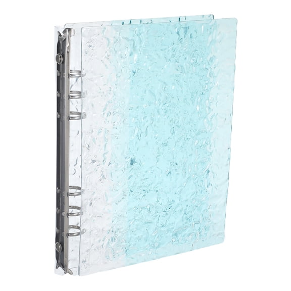 HAMPPLIES A5 Binder Cover Blue PP Metal Stylish Stone Pattern for Office