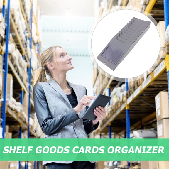 HAMPPLIES Grey Multi Grid Plastic Time Cards Holder Rack for Warehouse and Factory Use