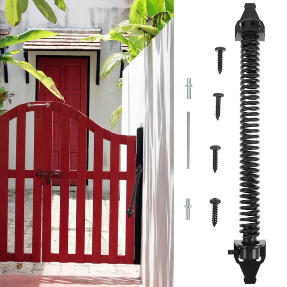 HAMPPLIES Outdoor Fence Hinge Black Steel Self Closing Adjustable 1 Set