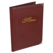 HAMPPLIES PU Menu Cover with Transparent Sleeves 7 Page Restaurant Menu Holder Brown