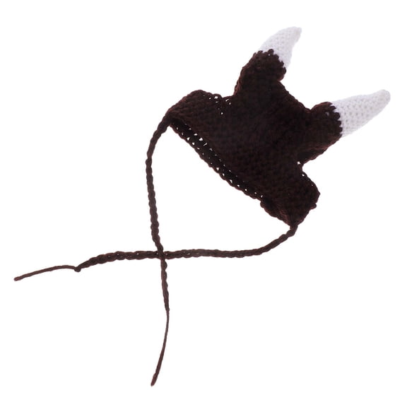 HAMPPLIES Pet Viking Pirate Horn Hat Plush Cat Headgear for Stylish Party Outfits