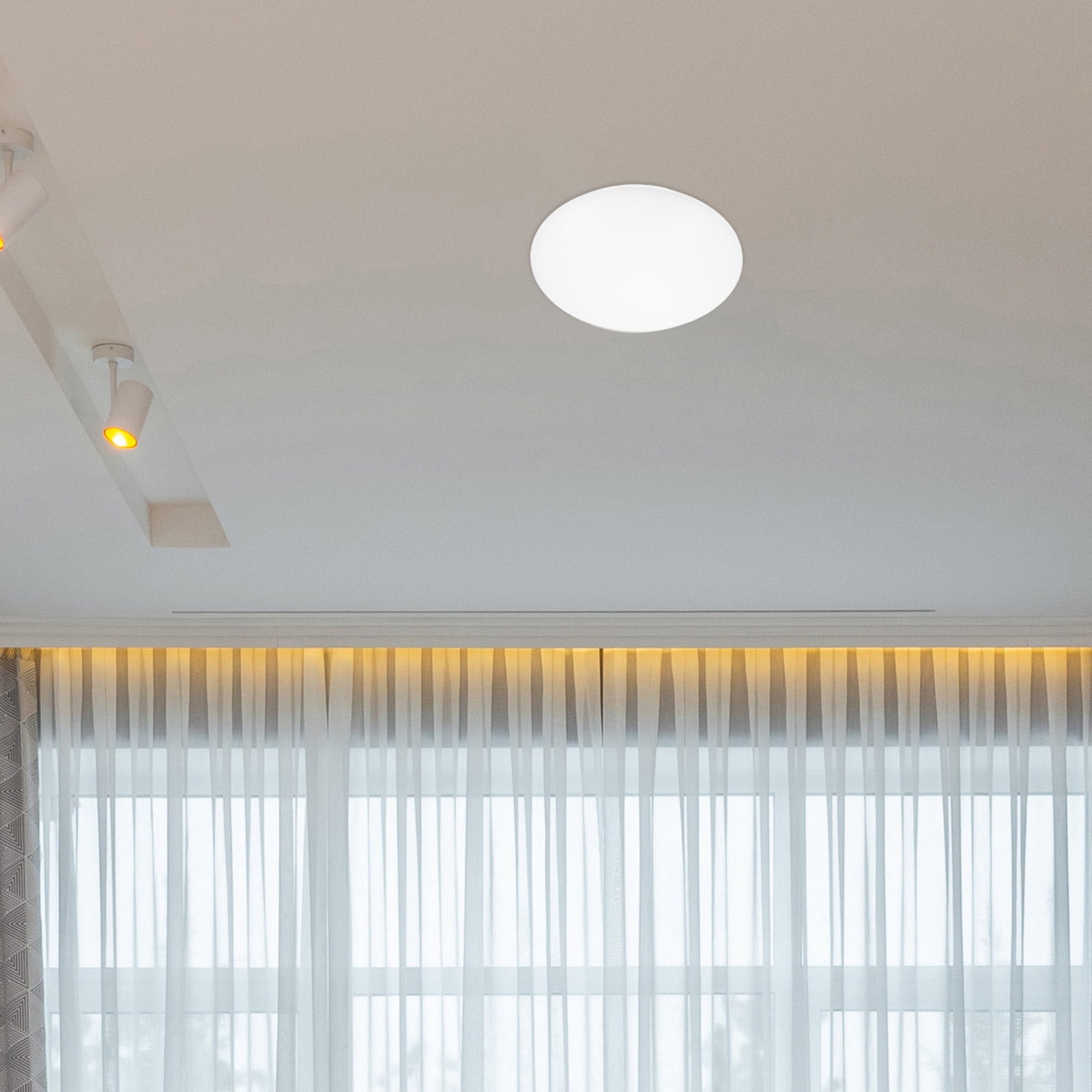 Emergency Light Rnd HAMPPLIES Plastic Emergency Lamp Cover White round Ceiling Light Shade ...