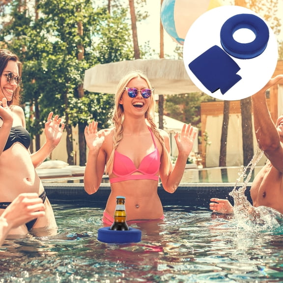 HAMPPLIES Pool Drink Holder Neoprene Dark Blue for Swimming