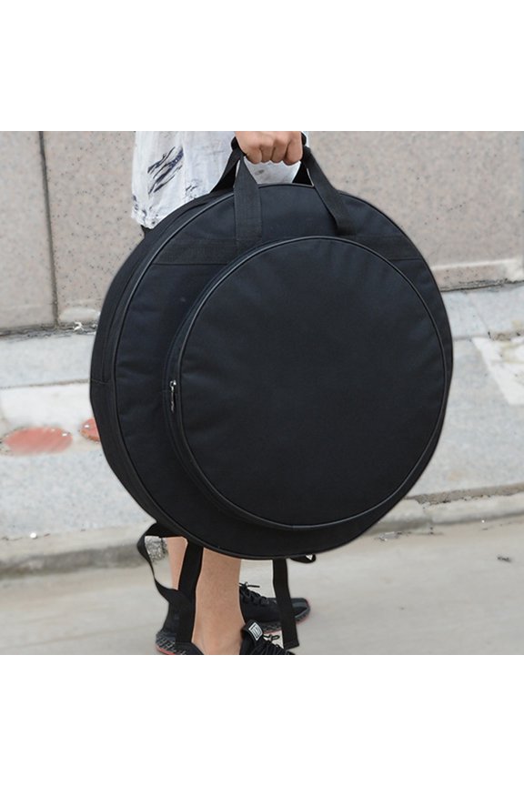 Cymbal Storage Bag Black with Thick Sponge Inserts for Superior Protection and Travel