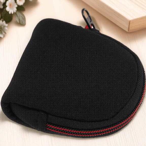 HAMPPLIES Portable Lens Pouch Black Neoprene Camera Lens Bag with Protective Design for Home Storage