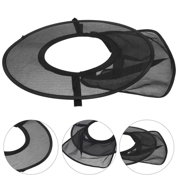 HAMPPLIES Black Hard Hat Sunshade Full Brim Shield with Breathable Mesh Neck Protector