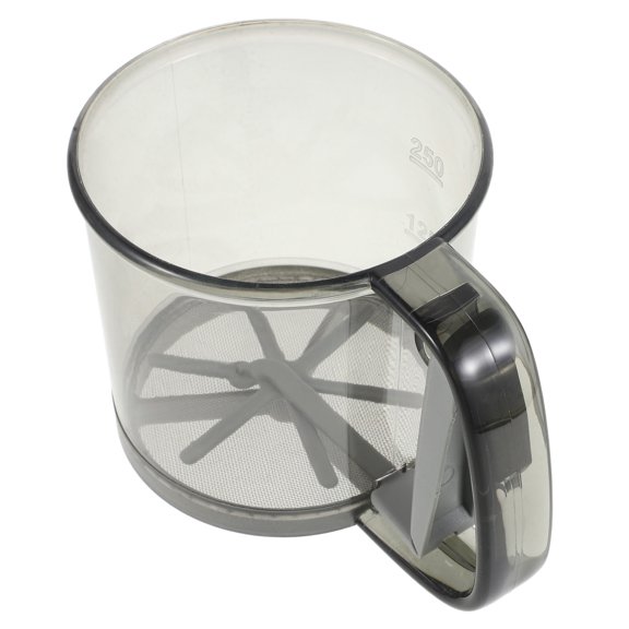 HAMPPLIES Powder Sugar Shaker and Flour Sifter with Handheld Semiautomatic Filter for Baking Cakes Gray