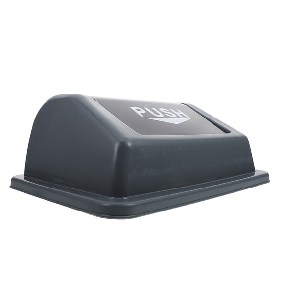 HAMPPLIES Grey Plastic Swing Top Trash Can Lid for Home, Office, and Public Spaces Waste Bins