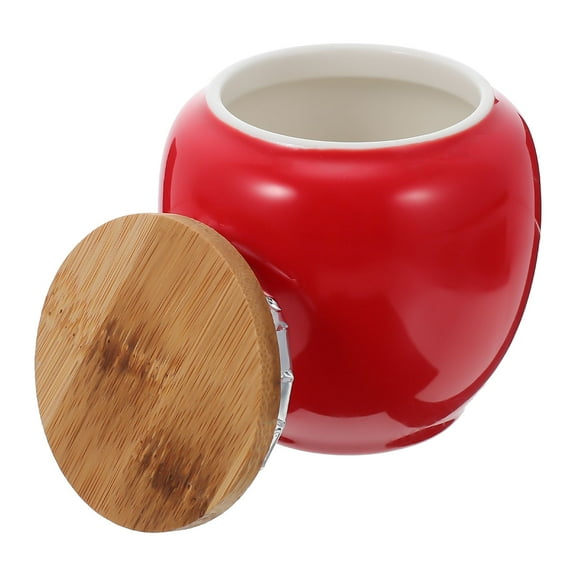 HAMPPLIES Storage Containers Bamboo Red for Home Organization 1Pcs 3.1x3x3in