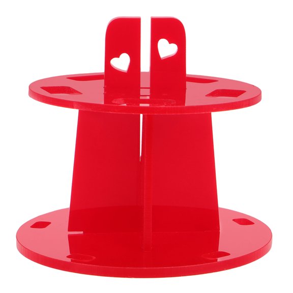 HAMPPLIES Red Makeup Brush Holder Organizer 5-Slot Brush Drying Rack for Vanity Countertop