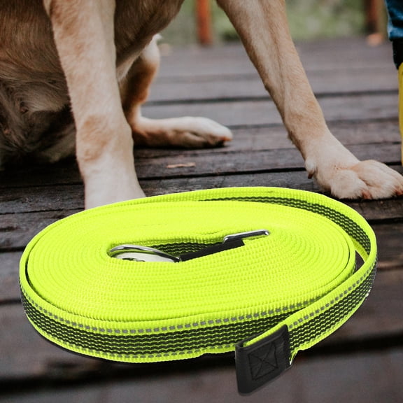 HAMPPLIES Reflective Yellow Dog Rope Leash with 360 Swivel Hook for Safe Outdoor Walking and Training