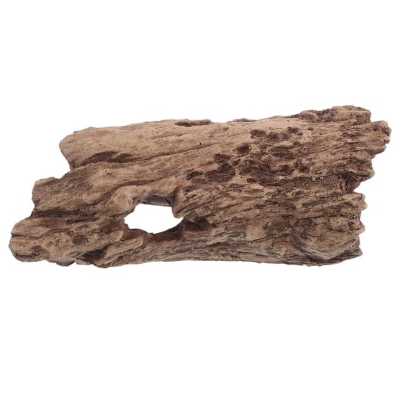 HAMPPLIES Resin Corner Cave Reptile Hide Natural Dark Brown Hollow Tree Trunk Habitat Decor