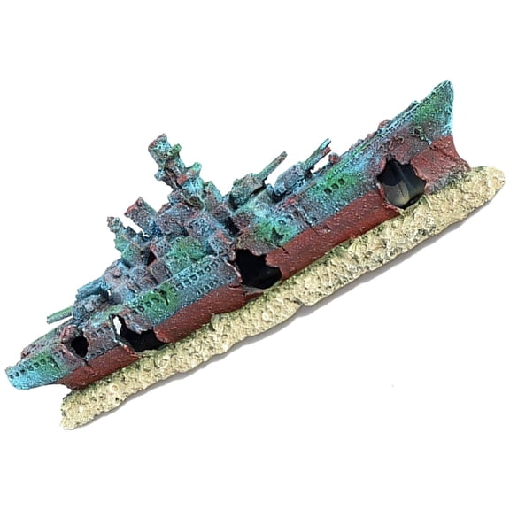 HAMPPLIES Resin Shipwreck Aquarium Decoration Adds Realistic Mystery and Unique Underwater Ambiance