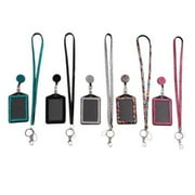 HAMPPLIES Rhinestone Lanyard Sparkling Id Card Holder Badge Holders Pink Resin Metal Business Id Key 1Set 29x3.1x0.4Inch