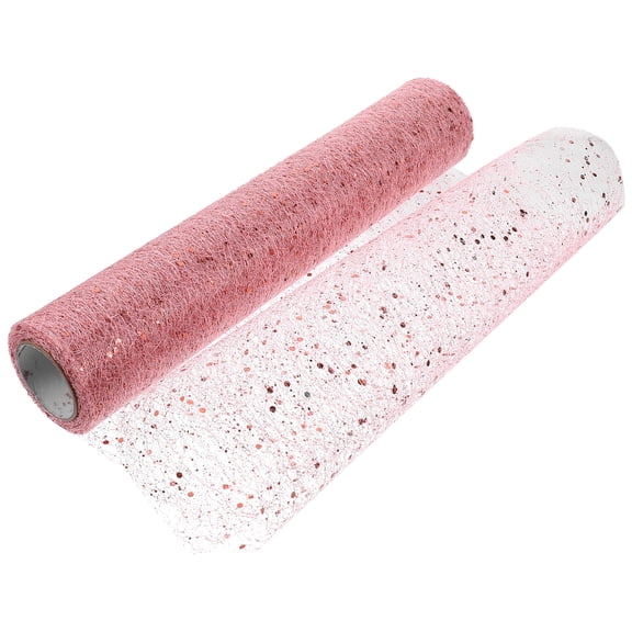 HAMPPLIES Rose Gold Tulle Fabric Gauze 1 Roll for Holiday Decoration and Flower Decoration 357.63x11.79x0.04in