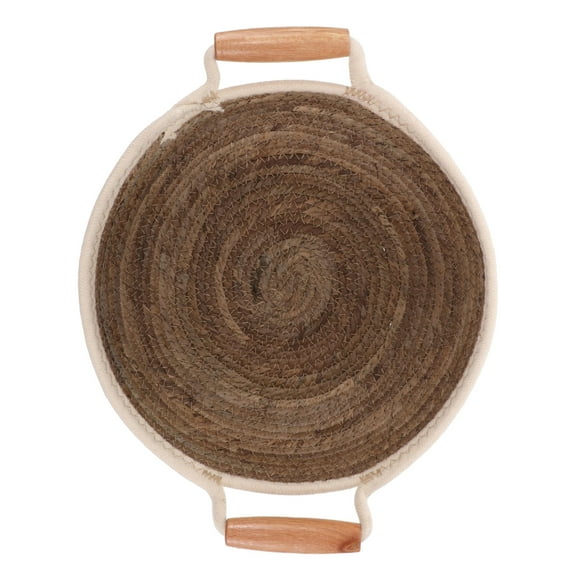 HAMPPLIES Small Woven Basket Round Storage Basket Straw Multifunctional Storage for Cosmetics 1Set