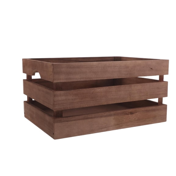 HAMPPLIES Rustic Wooden Storage Crate Box for Retail Display and Shelves