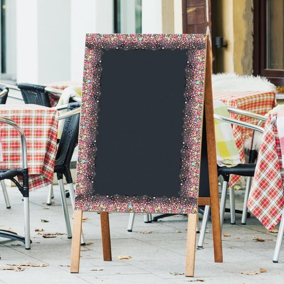 HAMPPLIES Black Chalkboard Style Border Sticker for Classroom Walls, Bulletin Boards, and Educational Displays