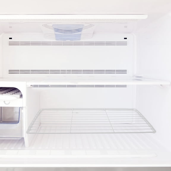 HAMPPLIES Set of 2 White Wire Freezer Shelves with Grid Design for Efficient Space Saving and Organization