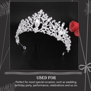 HAMPPLIES Branch Shaped Crown Plated Silver Zinc Alloy Shiny Wedding Headdress for Decor