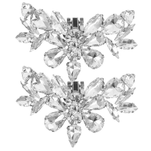 HAMPPLIES Shoes Jewelry Accessories Rhinestone Shoe Charms Silver 1 Pair 2.6x1.6x0.4in Metal