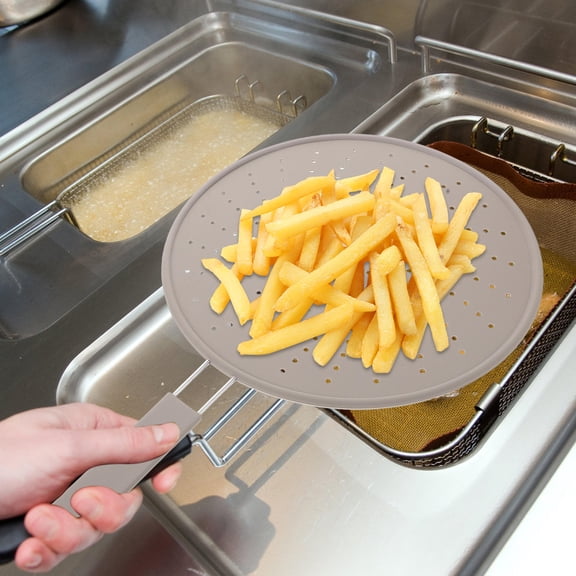 HAMPPLIES Silicone Splatter Screen with Ergonomic Handle for Frying Pans, Stoves, and Deep Fryers, Kitchen Splash Guard