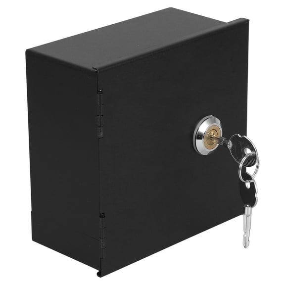 HAMPPLIES Single Gang Metal Socket Cover with Lock Black for Enhanced Security and Tamper Resistant Use