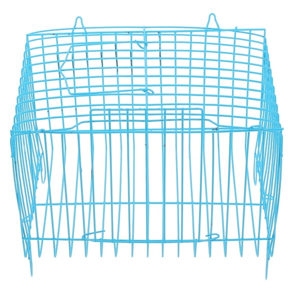 HAMPPLIES Sky Blue Metal Bird Travel Cage for Portable Use with Enhanced Airflow Design
