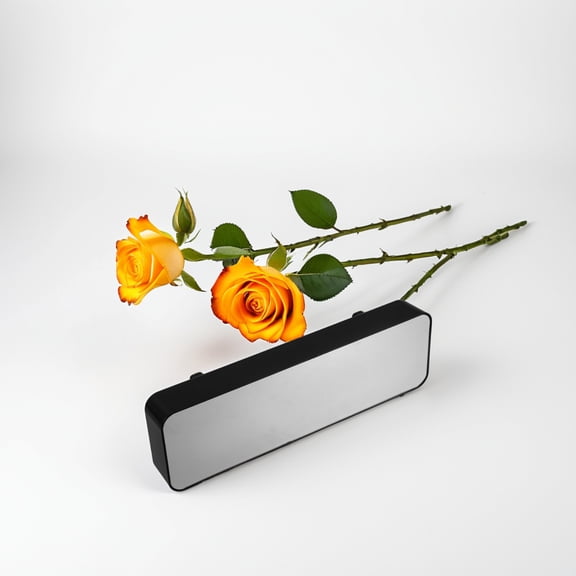HAMPPLIES Slim Black LED Digital Wall Clock with Date Temperature and Large Display