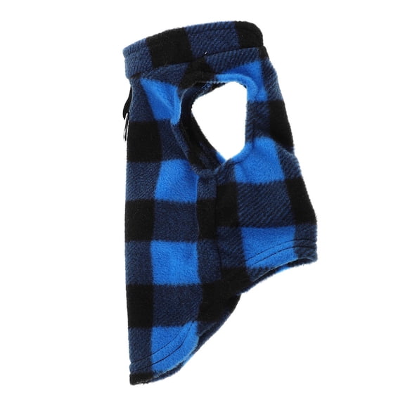 HAMPPLIES Small Breed Dog Jacket, Checked Fleece Vest with D- Attachment for Cold Weather Wear