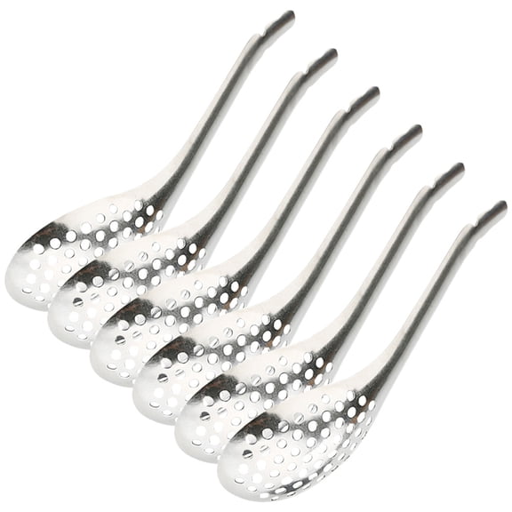 HAMPPLIES Soup Spoons Silverware 6Pcs Stainless Steel For Serving Caviar