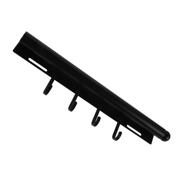 HAMPPLIES Space Efficient Black Retractable Closet Clothes Rack with Smooth Slide and Hooks