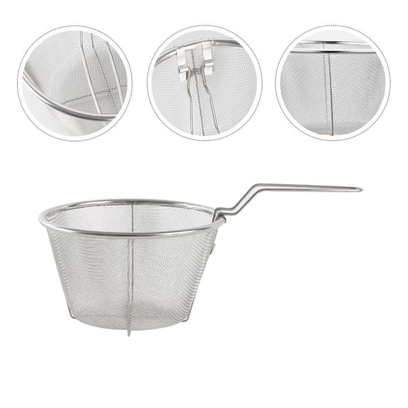 HAMPPLIES Stainless Steel Deep Fry Basket Oil Separation Cooking 1Set