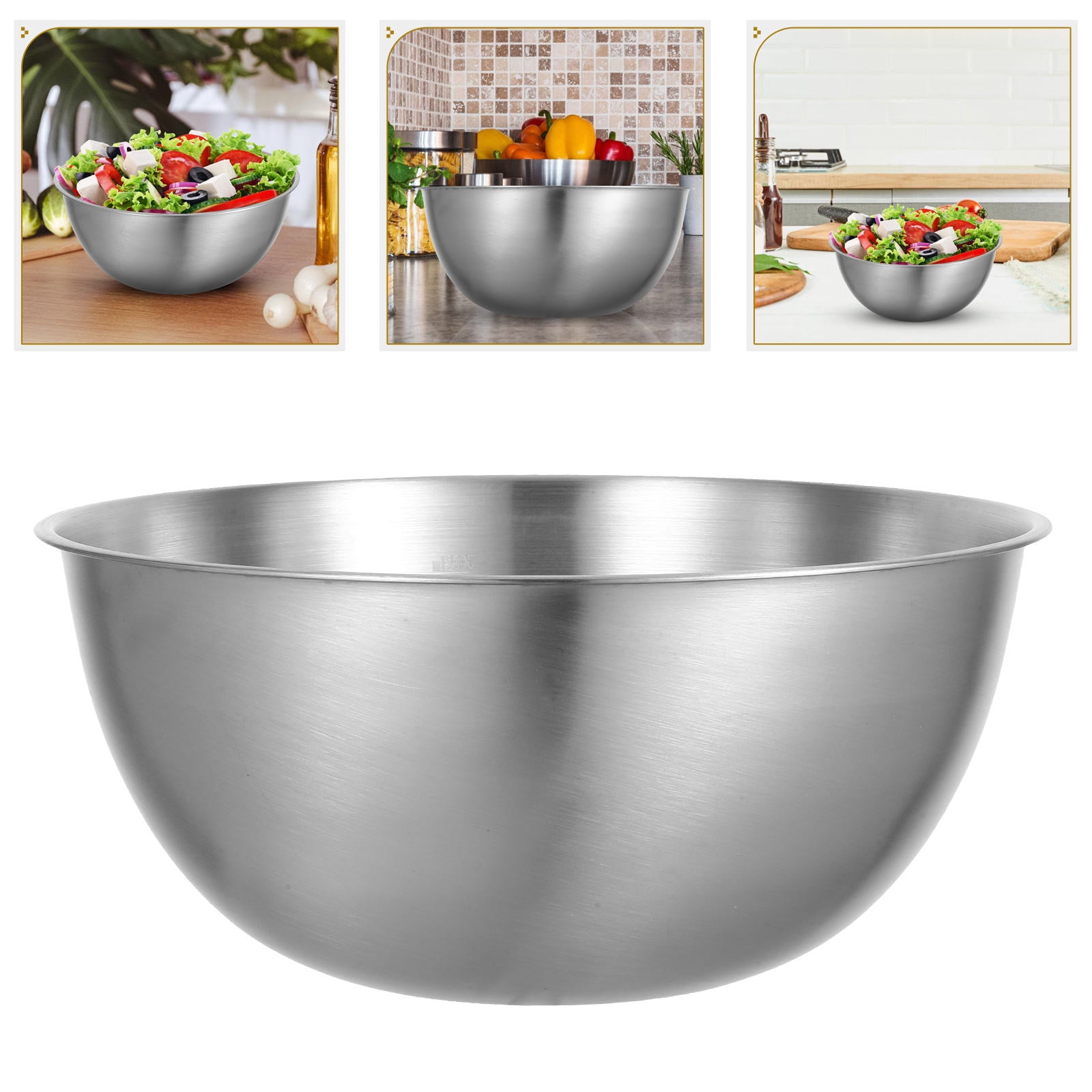 HAMPPLIES Stainless Steel Flat Prep Bowls Set for Kitchen Mixing and ...