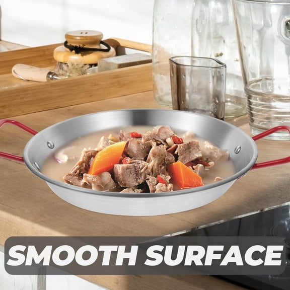 HAMPPLIES Stainless Steel Frying Pan with Flat Bottom for Easy Omelet Flipping and Perfect Fried Chicken Cooking