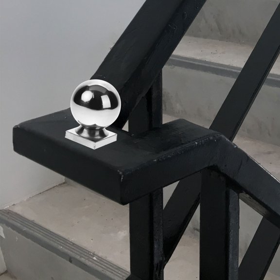 HAMPPLIES Stainless Steel Guardrail Post Cover Ball Durable Plated Silver Handrail Finial for Home Use