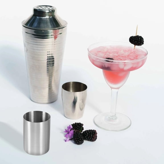 HAMPPLIES Multi Use Stainless Steel Travel Cup Plated Silver for Water Juice Soda