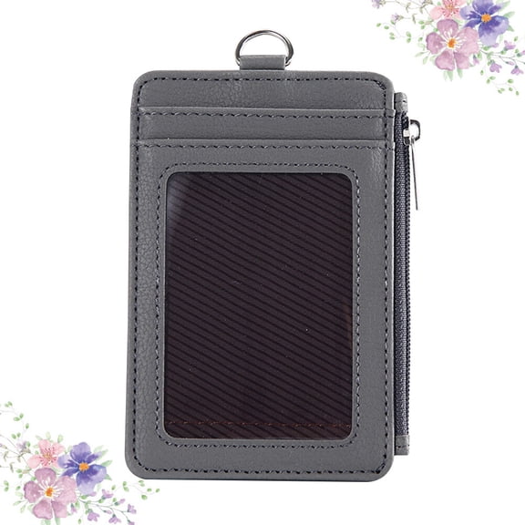 HAMPPLIES Telescoping Card Holder Card Sleeve in Dark Grey with PU for Daily Use 1Pack