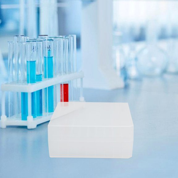 HAMPPLIES Test Tube Rack Storage Box, Spill-Resistant Lab Sample Organizer Holder for Laboratory Tubes and Benchtop Supplies