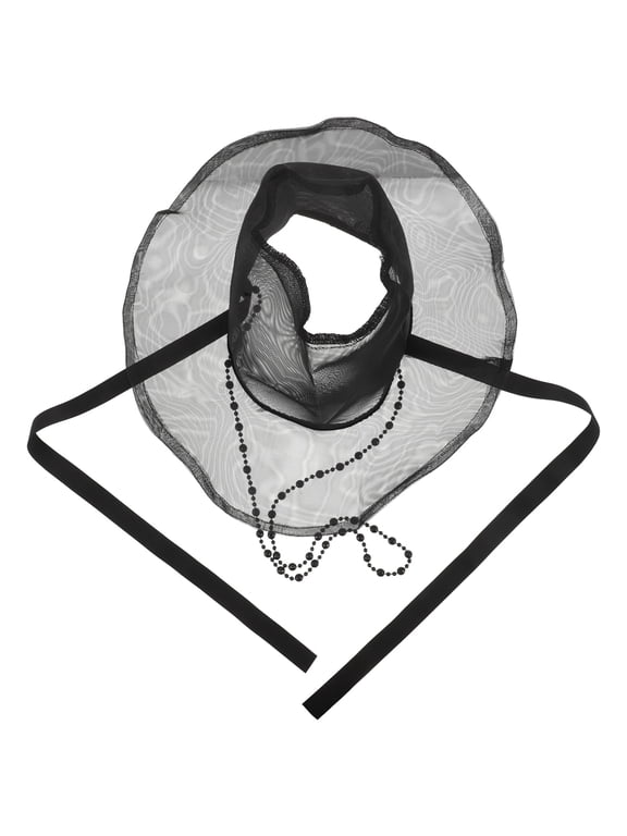Black Breathable Korean Style Flat Top Hat, Costume Headdress Cap for Stage Performance, Cosplay and Daily Wear